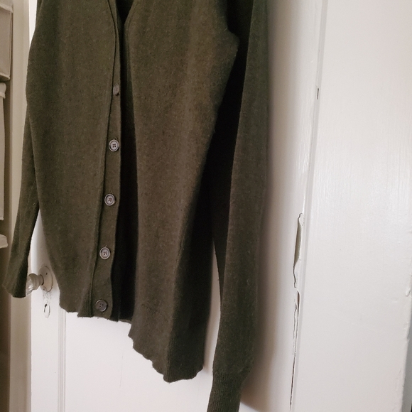J.Crew Fine Cotton/Wool Cardigan, Green - Picture 3 of 7
